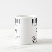 ピアノキーボード音楽の愛パーソナライズされた者の名前 コーヒーマグカップ (中央)