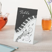 ピアノキーボード音楽デザインテーブル番号 台座サイン (インサイチュ)