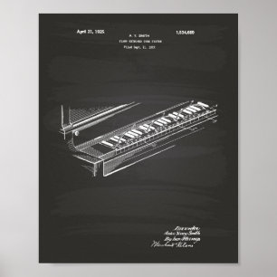 ピアノキーボード1925特許技術Chalkboard ポスター