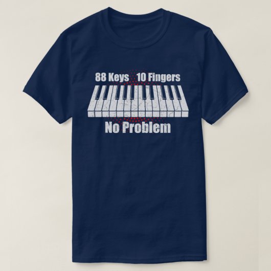 ピアノキーボード1 Tシャツ (デザイン正面)