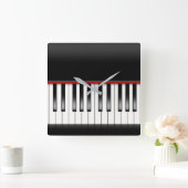 ピアノキーボード スクエア壁時計 (ホーム)