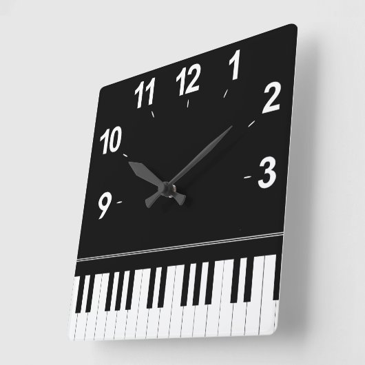 ピアノキーボード スクエア壁時計 (傾斜)