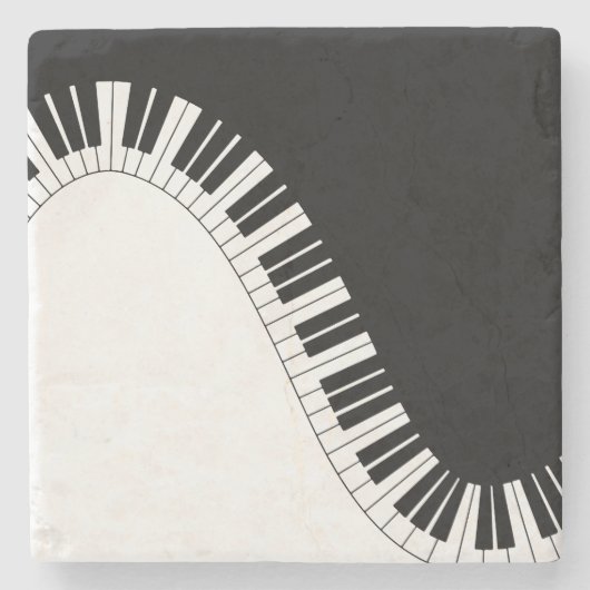 ピアノキーボード ストーンコースター (正面)
