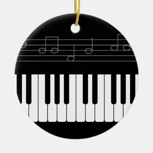 ピアノキーボード セラミックオーナメント (正面)