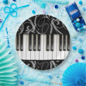 ピアノキーボード ペーパープレート (パーティー)