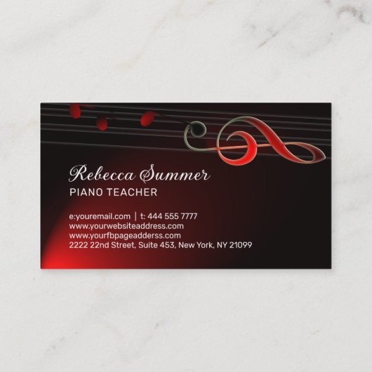 ピアノキーボード 名刺 (裏面)