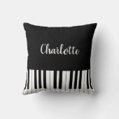 ピアノキーボード、白黒枕 クッション (裏面)