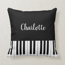 ピアノキーボード、白黒枕 クッション