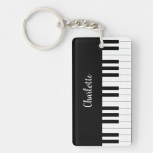 ピアノキーボード、白黒長方形のkeychain キーホルダー