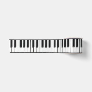 ピアノキーボード(白黒) サテンリボン