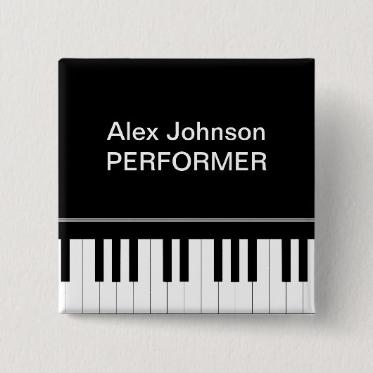 ピアノキーボード 缶バッジ (正面)