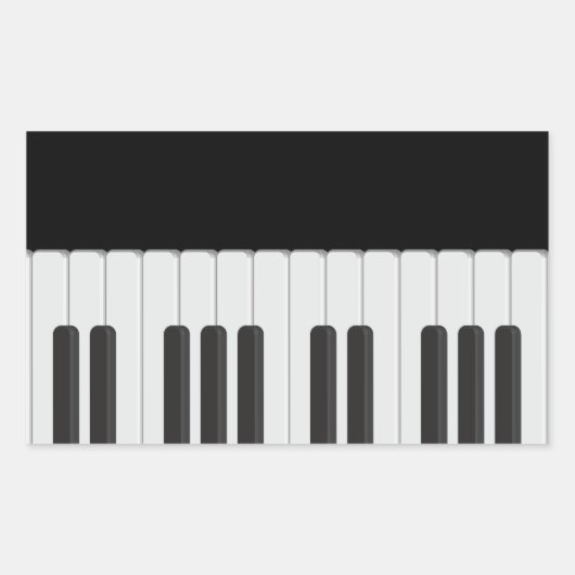 ピアノキーボード 長方形シール (正面)