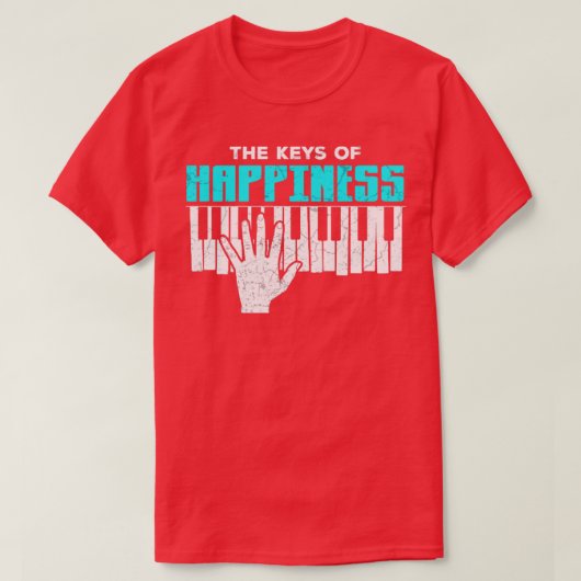 ピアノキーボード Tシャツ (デザイン正面)