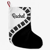 ピアノキーボーパーソナライズされたドミュージカルクリスマスストア スモールクリスマスストッキング (正面)