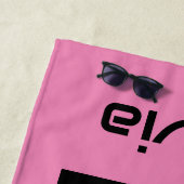 ピアノキーボーパーソナライズされたドミュージシャンピンク ビーチタオル (インサイチュ)