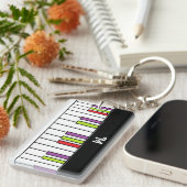 ピアノキー カラフル ミュージック ブライト オーダーメイド モノグラム キーホルダー (正面右)