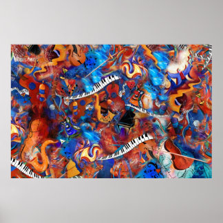 ピアノギターサクソフォン音楽狂 ポスター