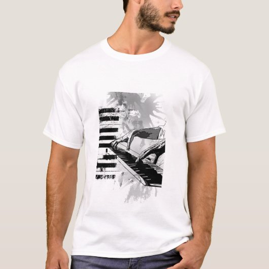 ピアノクラシック音楽 Tシャツ (正面)