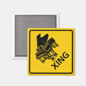 ピアノクロッシング高速道路標識 マグネット (正面/裏面)