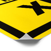 ピアノクロッシングXINGトラフィックサイン ポスター (角)