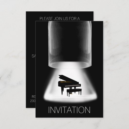 ピアノコンサートフェスティバルミュージックVIP招待状 招待状 (正面/裏面)