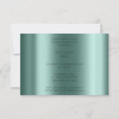 ピアノコンサートフォーマルミニマリズムVIPブラックティール（緑がかった色） 招待状 (裏面)