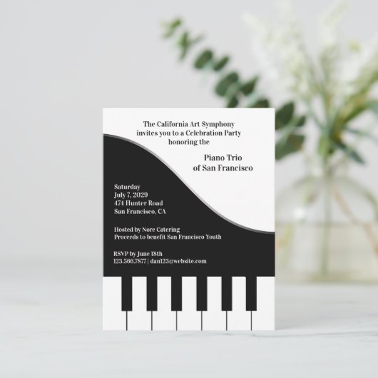 ピアノコンサート招待状 招待状 (スタンド正面)