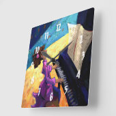 ピアノコンサート スクエア壁時計 (傾斜)