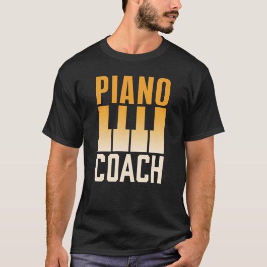 ピアノコーチミュージシャン楽器プレーヤーピアニスト Tシャツ (正面)