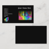 ピアノサイケデリックのキーボードと花 名刺 (正面/裏面)