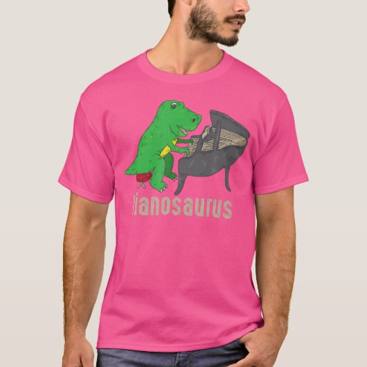 ピアノサウルス ピアノ Tシャツ 恐竜 打楽器 音楽 (正面)