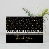 ピアノサンキューカード 箔招待状 (立ち正面)