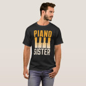 ピアノシスターミュージシャンピアニストプレーヤー楽器 Tシャツ (正面フル)