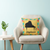 ピアノシルエットパーソナライズな音楽装飾用クッション クッション (椅子)