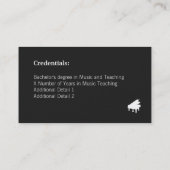 ピアノシルエットミュージック先生写真テンプレートブシ 名刺 (裏面)