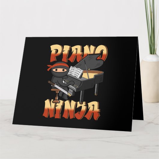 ピアノジャパン忍者鍵盤奏者ピアニスト音楽 カード (正面)