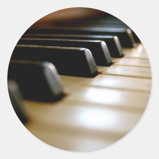 ピアノスタイリッシュの鍵盤の音楽 ラウンドシール (正面)