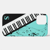 ピアノスタイリッシュ鍵盤音符モノグラムミント Case-Mate iPhoneケース (裏面 (横))