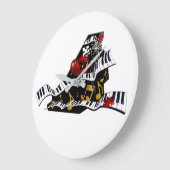 ピアノデザインミュージックデコールウォールクロックジュレエス ラージ壁時計 (傾斜)