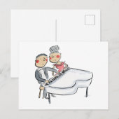 ピアノデュエット ポストカード (正面/裏面)