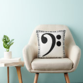 ピアノトレブルベースクレフ、 音符記号装飾用クッション16インチx 16インチ クッション (椅子)