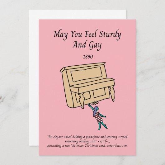 ピアノナイエイドAIで生成されたビクトリアンホリデーカード シーズンカード (正面/裏面)