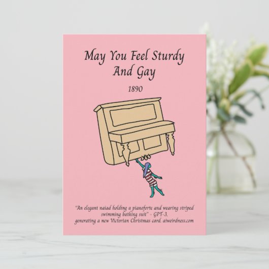ピアノナイエイドAIで生成されたビクトリアンホリデーカード シーズンカード (スタンド正面)