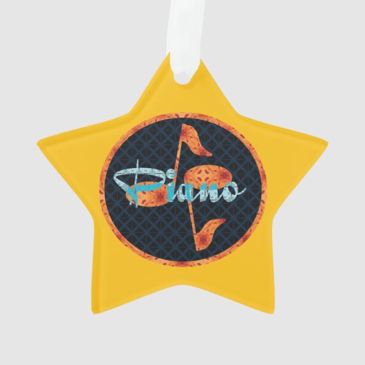 ピアノノートパターン円 オーナメント (裏面)