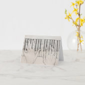 ピアノハンズスケッチグリーティングカード カード (黄色い花)