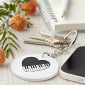 ピアノハートアクリルキーチェーン キーホルダー (正面右)