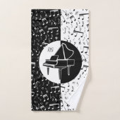 ピアノパーソナライズされたラバーアート バスタオルセット (ハンドタオル)