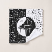 ピアノパーソナライズされたラバーアート バスタオルセット (ウォッシュタオル)