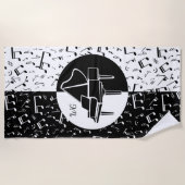 ピアノパーソナライズされたラバーアート ビーチタオル (正面)