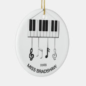 ピアノパーソナライズされた先生オーナメント セラミックオーナメント (右)